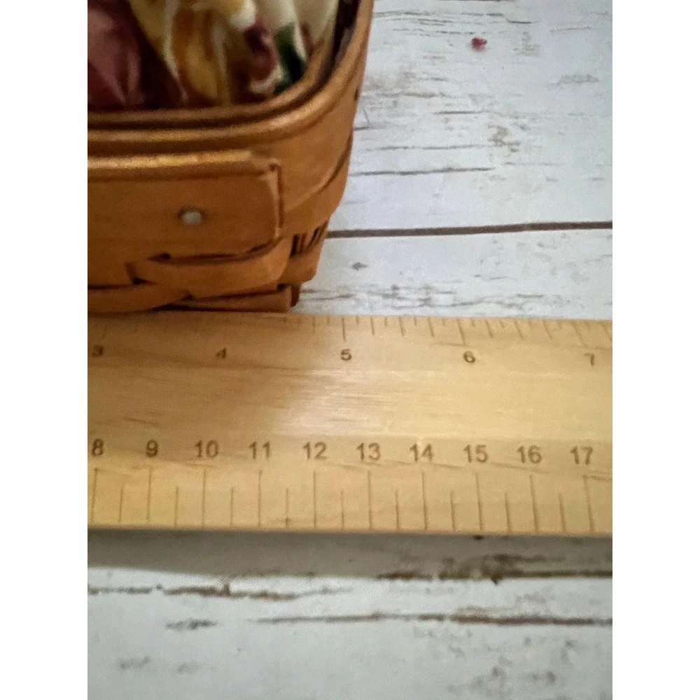 VTG Longaberger Basket 1996 Hostess Appreciation Floral Liner Brown 5x5x3